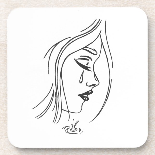 Posavasos Prácticos de costa tristes del chica (Frente)