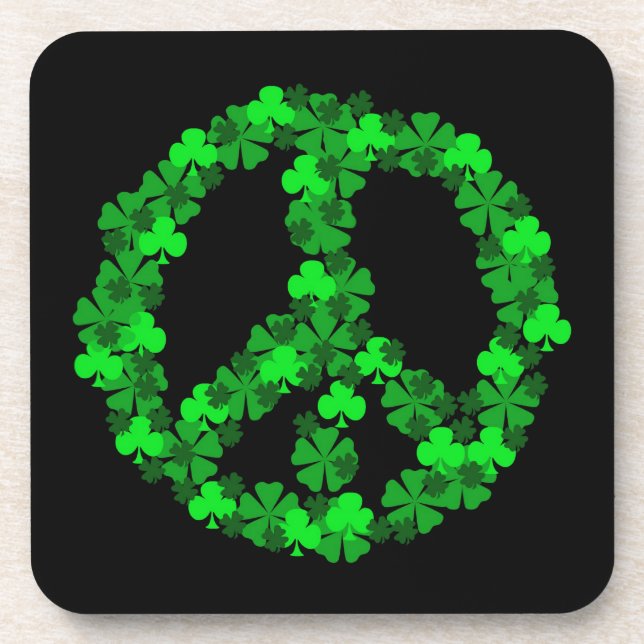 Posavasos Prácticos de costa verdes del signo de la paz del (Frente)