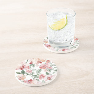 Posavasos Prado de Orquídeas Acuarela Floral Rubor Botánico
