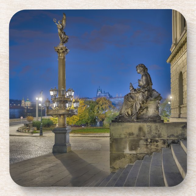 Posavasos Prague Castle Night Hard Plastic Coaster (Frente)