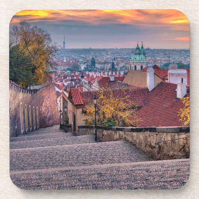 Posavasos Prague in the Morning Hard Plastic Coaster (Frente)