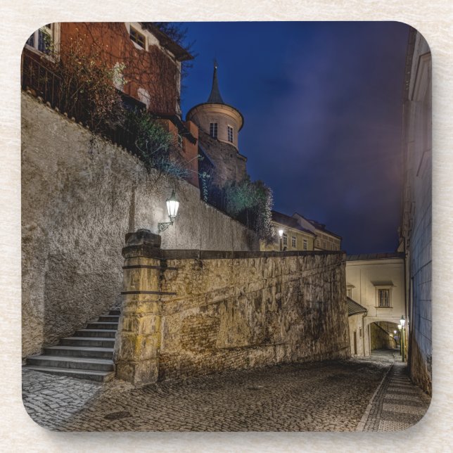 Posavasos Prague Thunovska Street Night Hard Plastic Coaster (Frente)