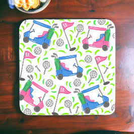 Posavasos Preámbulo de golf verde azul rosa