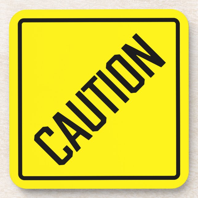 Posavasos Precaución de la escoria de plástico dura (Frente)