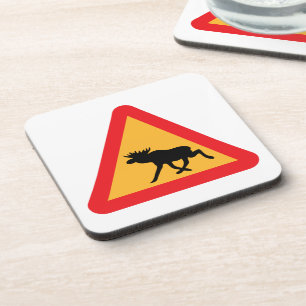 Posavasos Precaución Moose Rótulo de tráfico sueco