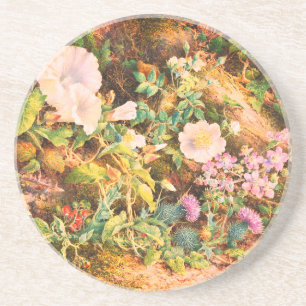 Posavasos Preciosas petunias vintage flores pintura floral