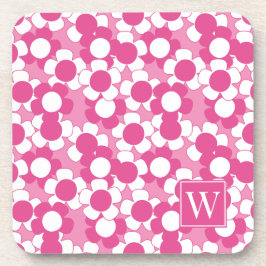 Posavasos Preppy Daisy Bloom – Hot Pink & Pink Monogram