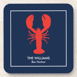 Posavasos Preppy de bogavante rojo masculino personalizado -