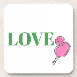 Posavasos Preppy Pink Pickleball Paddle Ball Love