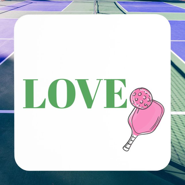 Posavasos Preppy Pink Pickleball Paddle Ball Love (Subido por el creador)
