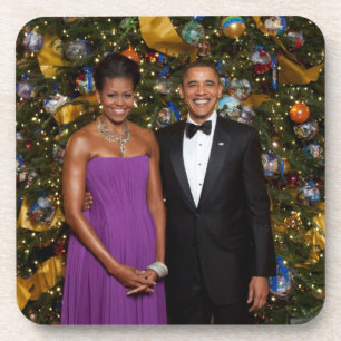 Posavasos Presidente estadounidense Barack Obama en tarjeta