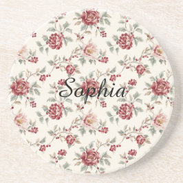 Posavasos Pretty Chic Red Cream Floral