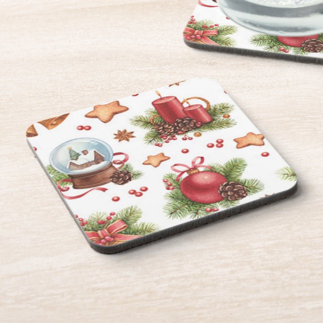 Posavasos Pretty Christmas Square Coaster (Lado Izquierdo)