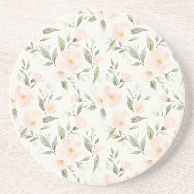 Posavasos Pretty Peach Flowers (Frente)