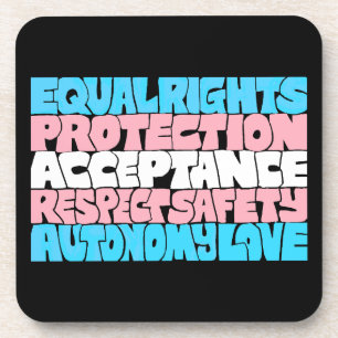 Posavasos PRIDE Trans rights word art bandera LGBT cita rega