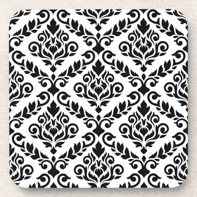 Posavasos Prima Damask Pattern Black on White (Frente)