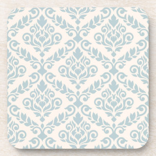 Posavasos Prima Damask Pattern Blue en crema