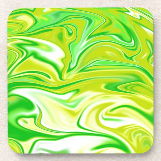 Posavasos Primavera Marbleizada Amarilla Verde, (Frente)