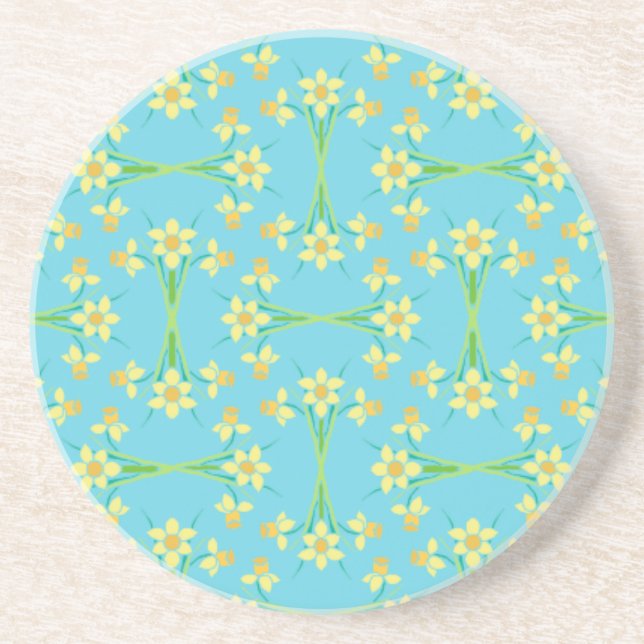 Posavasos Primavera Sunshine Daffodils Blue Sandstone Coaste (Frente)