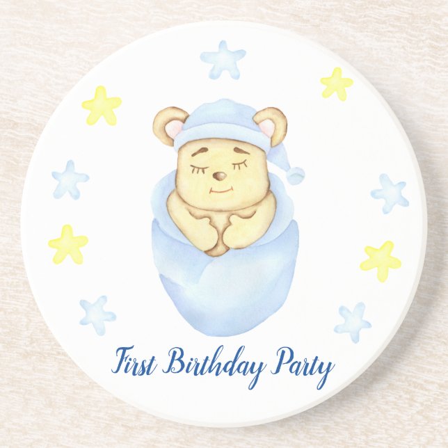 Posavasos Primer Fiesta de Birthday Boy (Frente)