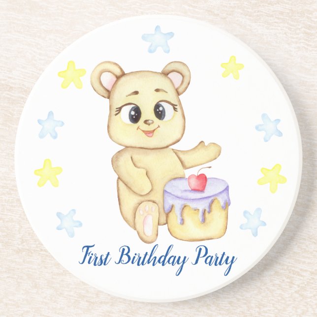 Posavasos Primer Fiesta de Birthday Boy (Frente)