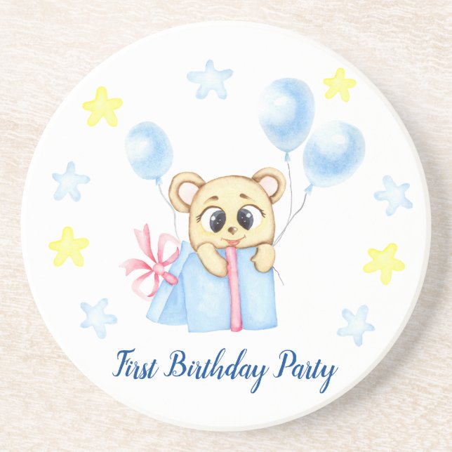 Posavasos Primer Fiesta de Birthday Boy (Frente)