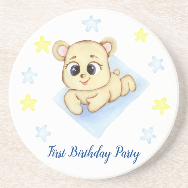 Posavasos Primer Fiesta de Birthday Boy (Frente)