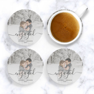 Posavasos Primer Navidad comprometidos con foto personalizad