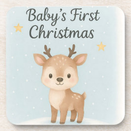 Posavasos Primer Navidad del bebé reno lindo festivo guarder