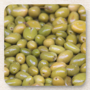 Posavasos Primer plano de aceitunas verdes