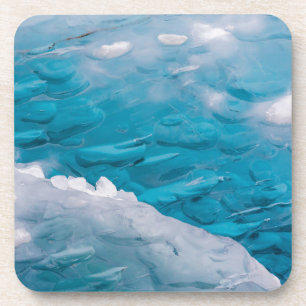 Posavasos Primer plano de hielo azul
