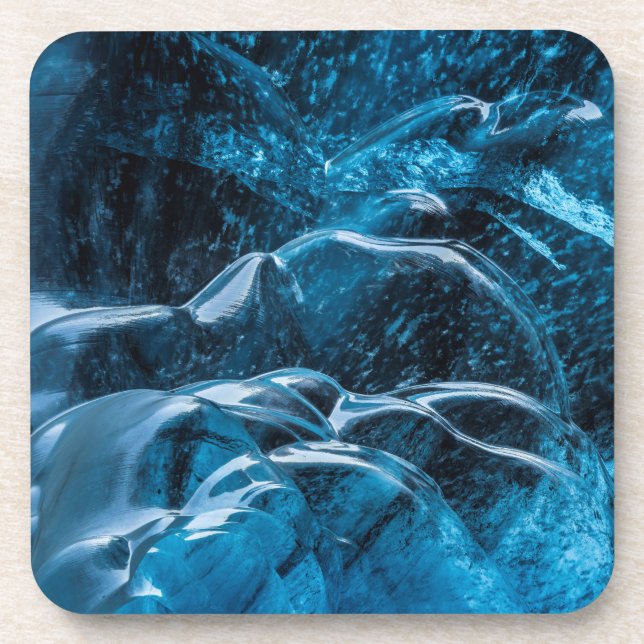 Posavasos Primer plano de paredes de hielo azul (Frente)
