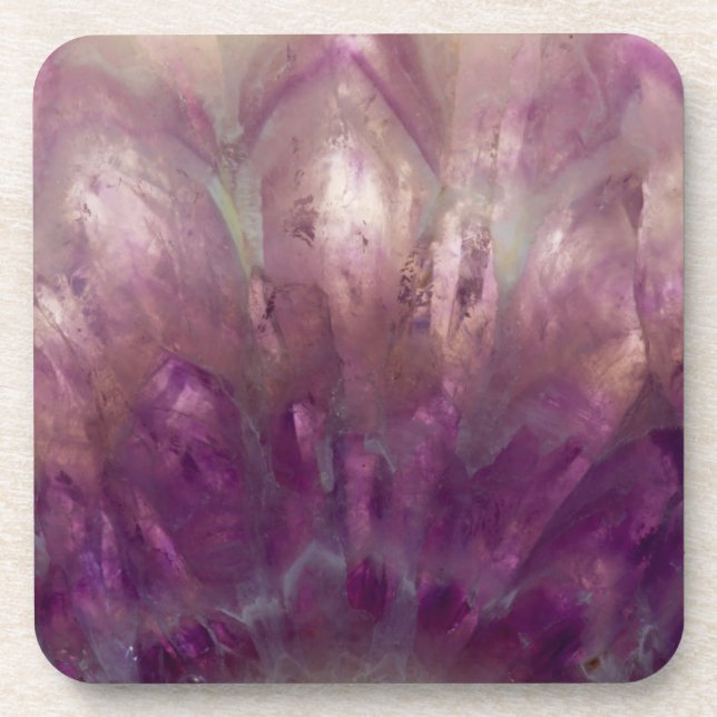 Posavasos Primer plano de una amatista morada (Frente)