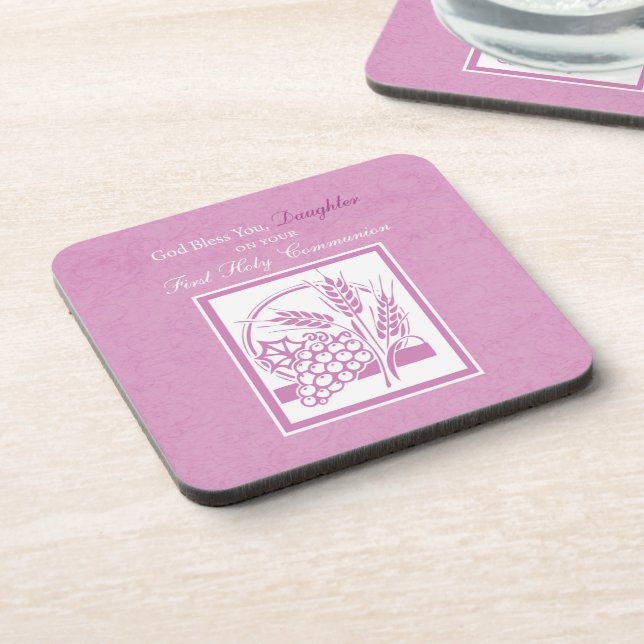 Posavasos Primera Comunión de la Hija, Rosa (Lado Izquierdo)