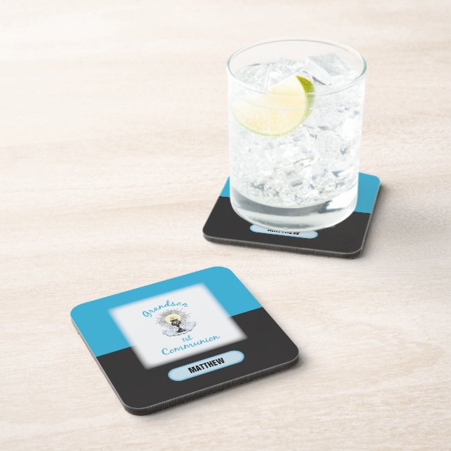 Posavasos Primera comunión del nieto, Copa Azul (Lado Derecho)