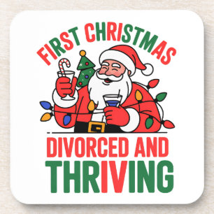 Posavasos Primera Navidad Divorciada y Próspera Navidad