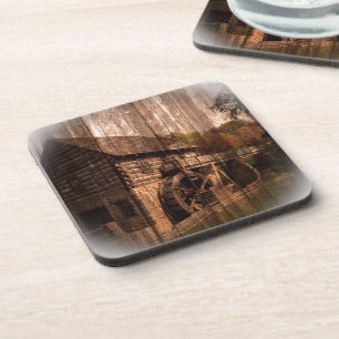 Posavasos Primitive Barn Wood granjero molino rueda de agua