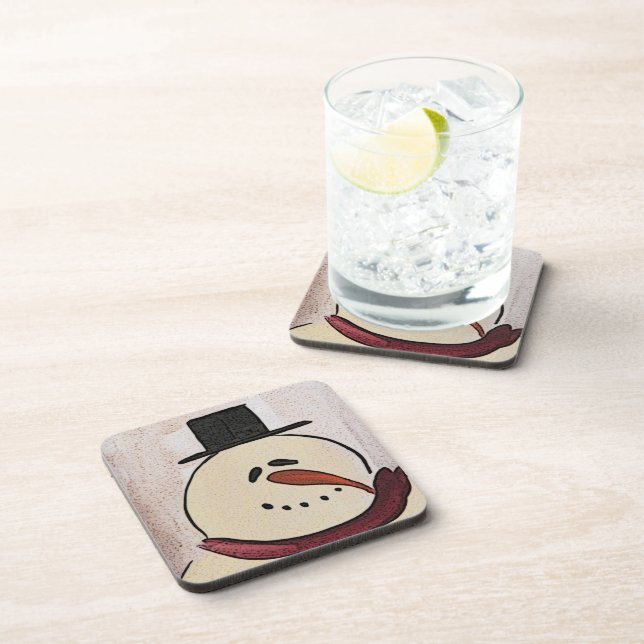 Posavasos Primitive Snowman de Navidades curos (Lado Derecho)