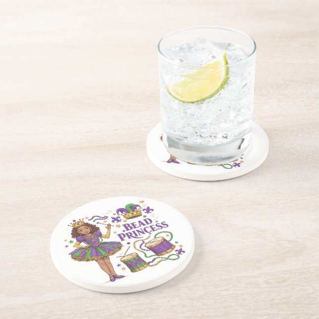 Posavasos Princesa de las cuentas - Mardi Gras (Lado)