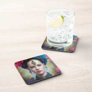 Posavasos Princesa elegante con atuendo de tartán