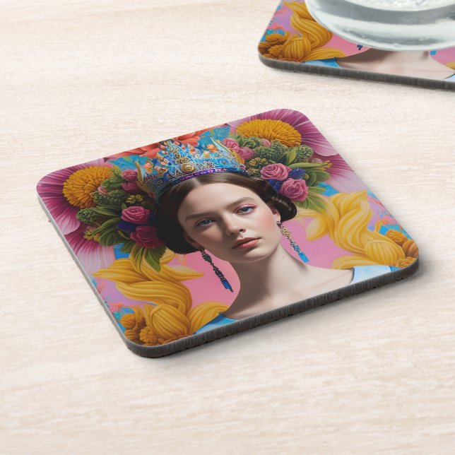 Posavasos Princesa informal de corona azul (Lado Izquierdo)