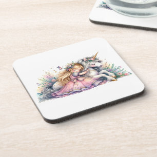 Posavasos Princesa Unicornio Pastel Cuento de Hadas Fantasía
