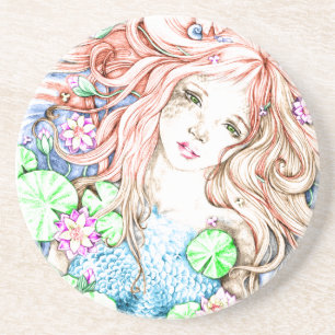 Posavasos Princesa Watercolor de la sirena