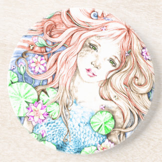 Posavasos Princesa Watercolor de la sirena