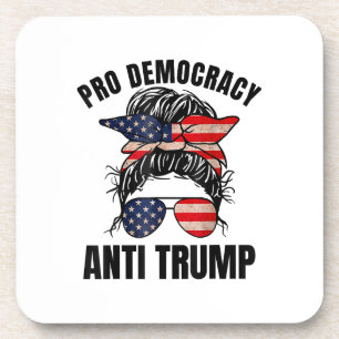 Posavasos Pro Democracia - Bandera estadounidense anti Trump