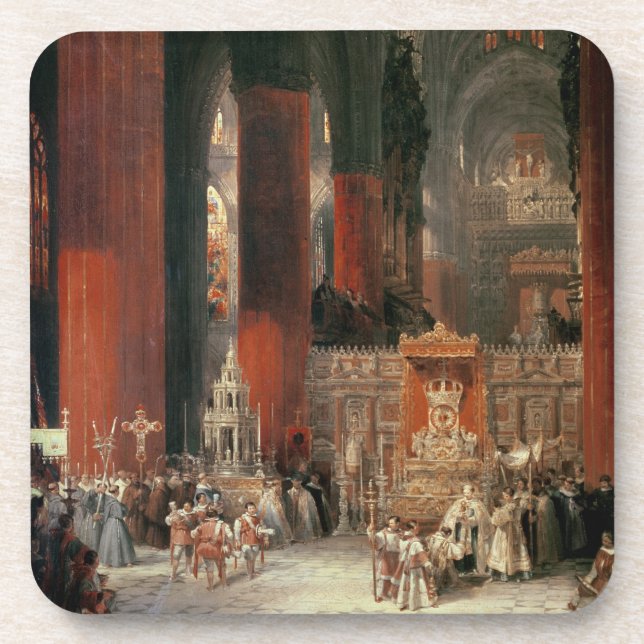 Posavasos Procesión en la catedral de Sevilla, 1833 (aceite (Frente)