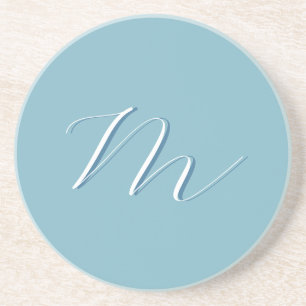 Posavasos Profesional Minimalista de bollo azul sólido monog