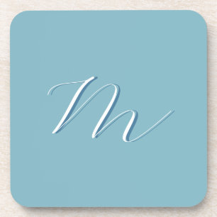 Posavasos Profesional Minimalista de bollo azul sólido monog