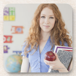 Posavasos Profesor de sexo femenino en la escuela