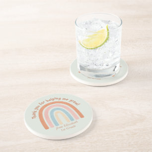 Posavasos Profesora de acuarela moderna Arcoiris gracias